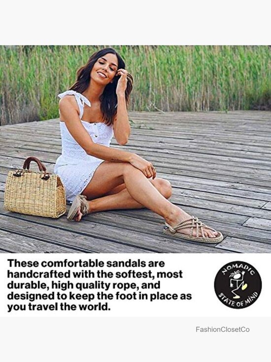 Handmade Adjustable Rope Sandals - Machine Washable Lightweight Vegan Sandals main image 7
